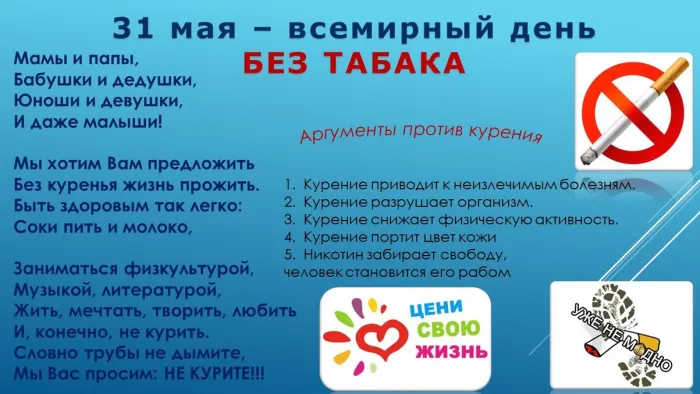 Картинки со Всемирным днем без табака (50 открыток). Картинки с надписями