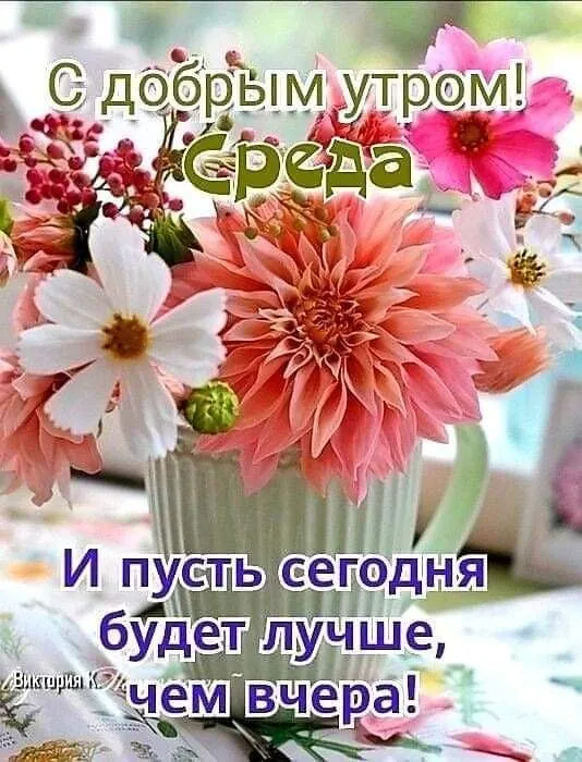 Картинки с Добрым утром среды. Картинки Доброе утро среды с надписями