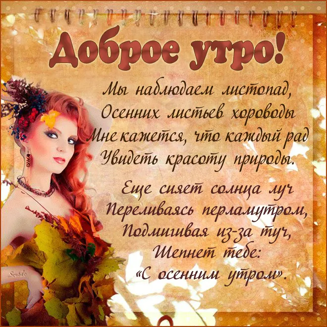 Осенние картинки "Доброе утро" (65 открыток). С Добрым утром - осенние картинки с пожеланиями
