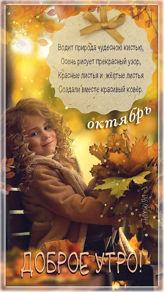 Красивые картинки "С добрым утром октября". Картинки Доброго утра октября 2023