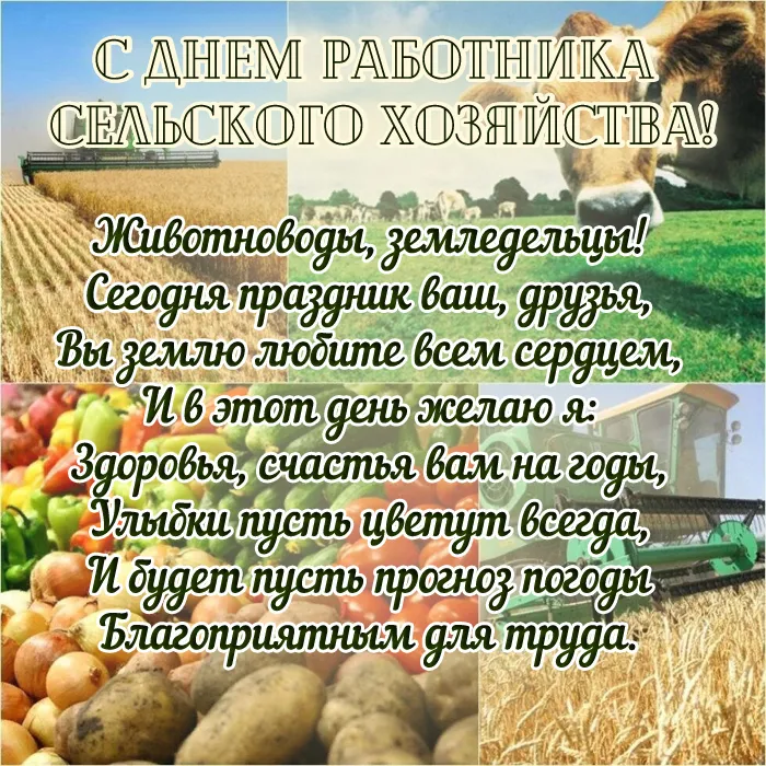 Открытки с Днем работника сельского хозяйства. С Днем работника сельского хозяйства - картинки с поздравлениями