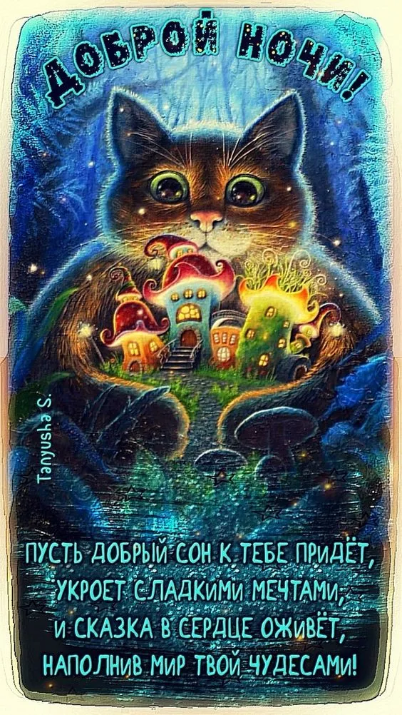 Картинки Спокойной ночи (120 открыток). Прикольные картинки "Спокойно ночи"