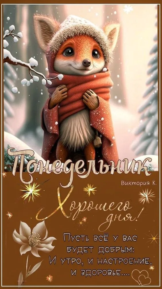 Картинки "Доброе утро понедельника". Зимние картинки Утро понедельника