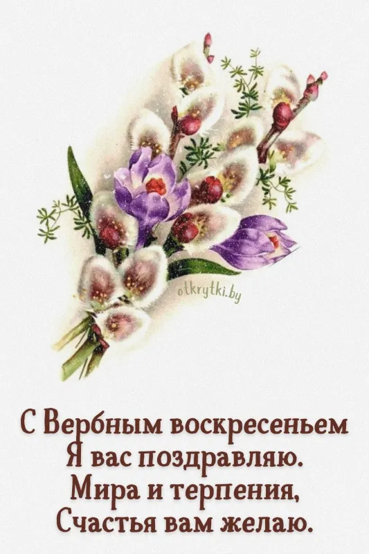 90 Открыток на Вербное Воскресенье. Вербное Воскресенье - открытки с поздравлениями