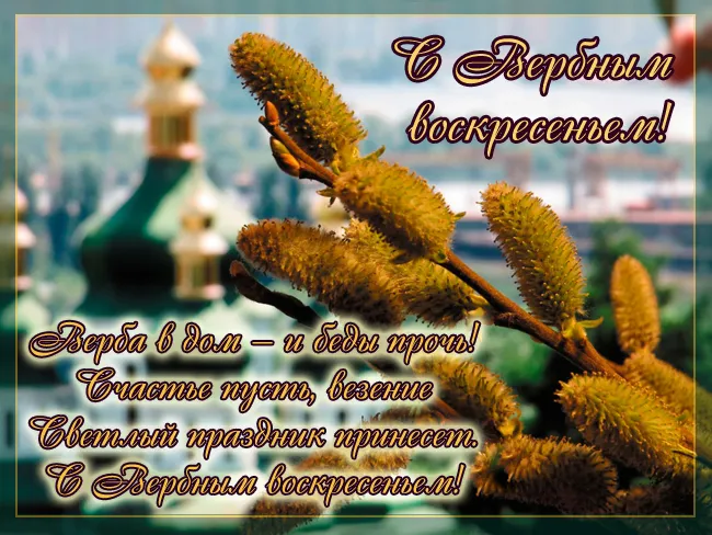 90 Открыток на Вербное Воскресенье. Вербное Воскресенье - открытки с поздравлениями