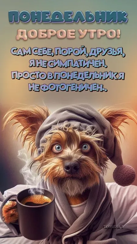 Картинки "Доброе утро понедельника". Картинки Доброго утра понедельника прикольные