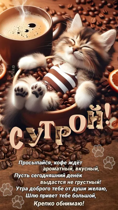Прикольные картинки Доброе утро. Прикольные картинки Доброе утро с котиками