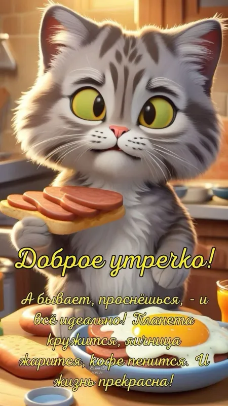 Прикольные картинки Доброе утро. Прикольные картинки Доброе утро с котиками