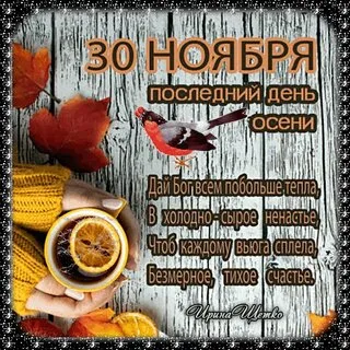 Картинки с последним днем осени . Картинки "С последним днем осени" прикольные