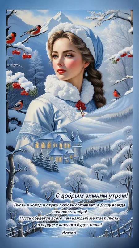 Красивые снежные картинки "Доброе утро". Доброе снежное утро - картинки со снегом