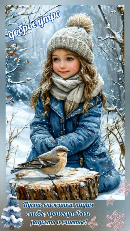 Красивые снежные картинки "Доброе утро". Доброе снежное утро - картинки со снегом