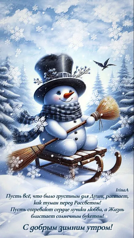 Красивые снежные картинки "Доброе утро". Доброе снежное утро - картинки со снегом