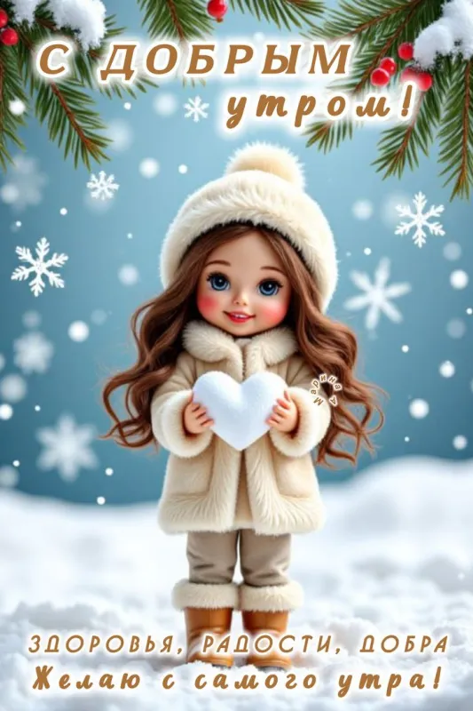 Красивые снежные картинки "Доброе утро". Доброе снежное утро - картинки со снегом