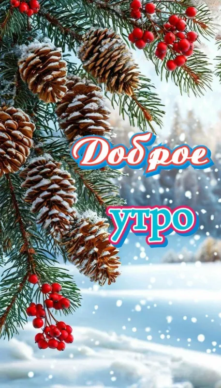 Красивые зимние картинки "Доброе утро" для скачивания