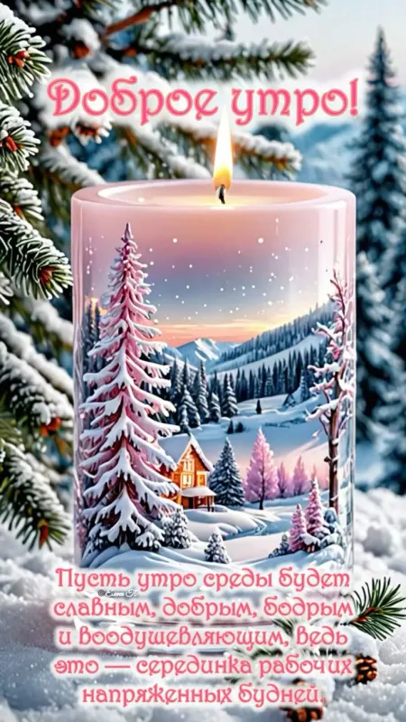 Красивые зимние картинки "Доброе утро" для скачивания. Зимние картинки "Доброе утро" с пейзажами