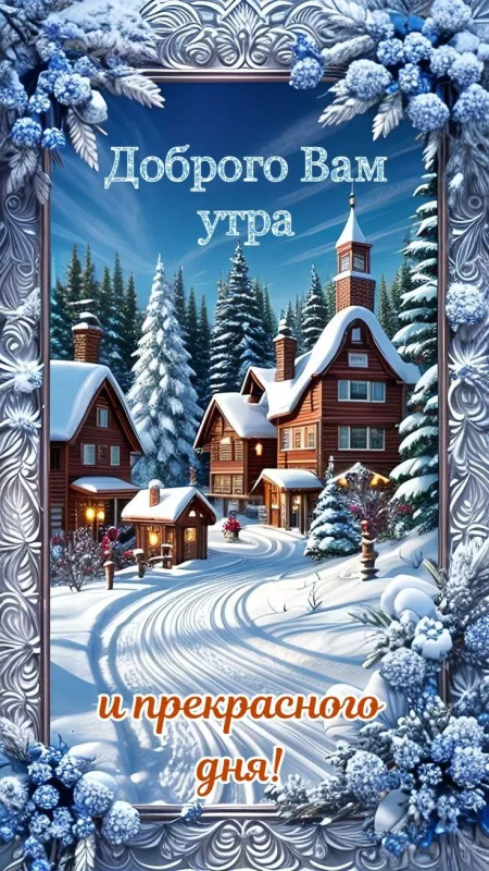 Красивые зимние картинки "Доброе утро" для скачивания. Зимние картинки "Доброе утро" с пейзажами