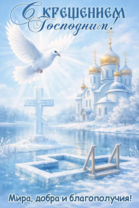 Открытки с Крещением Господним. Открытки с Крещением Господним красивые
